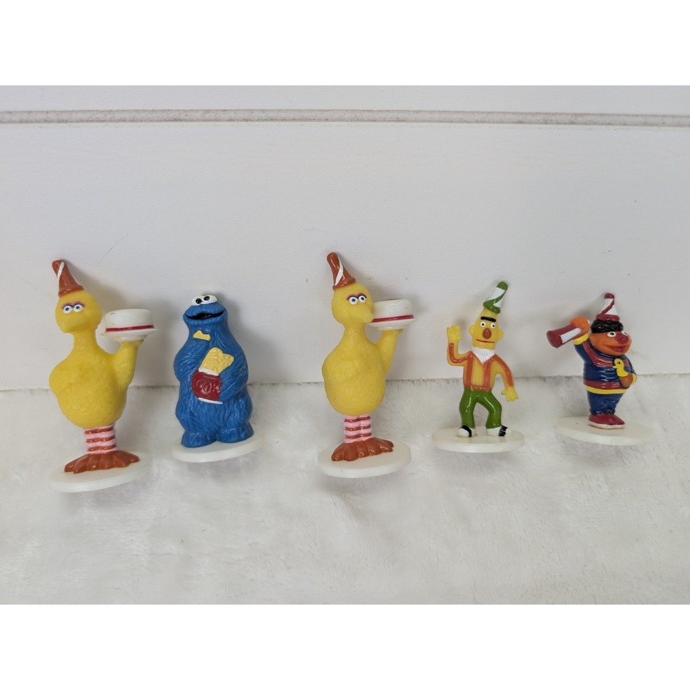 Vintage Wilton Sesame Street Cake Toppers Bert Ernie Cookie Monster Big Bird 80s